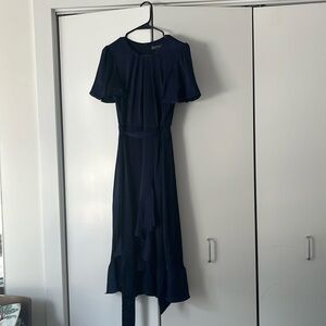 Jessica Howard navy blue satin dress size 8 almost new!
